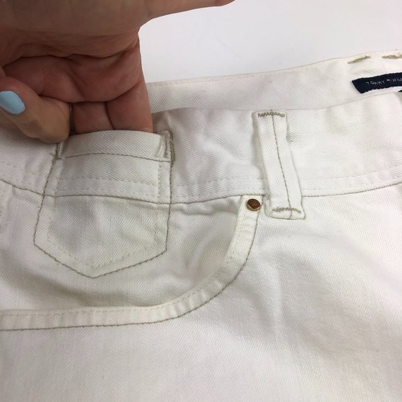 Tommy Hilfiger White High Waist Boot Cut American Freedom Denim Jeans Timeless - Picture 16 of 16